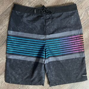 Hurley linerless board shorts neon stripe